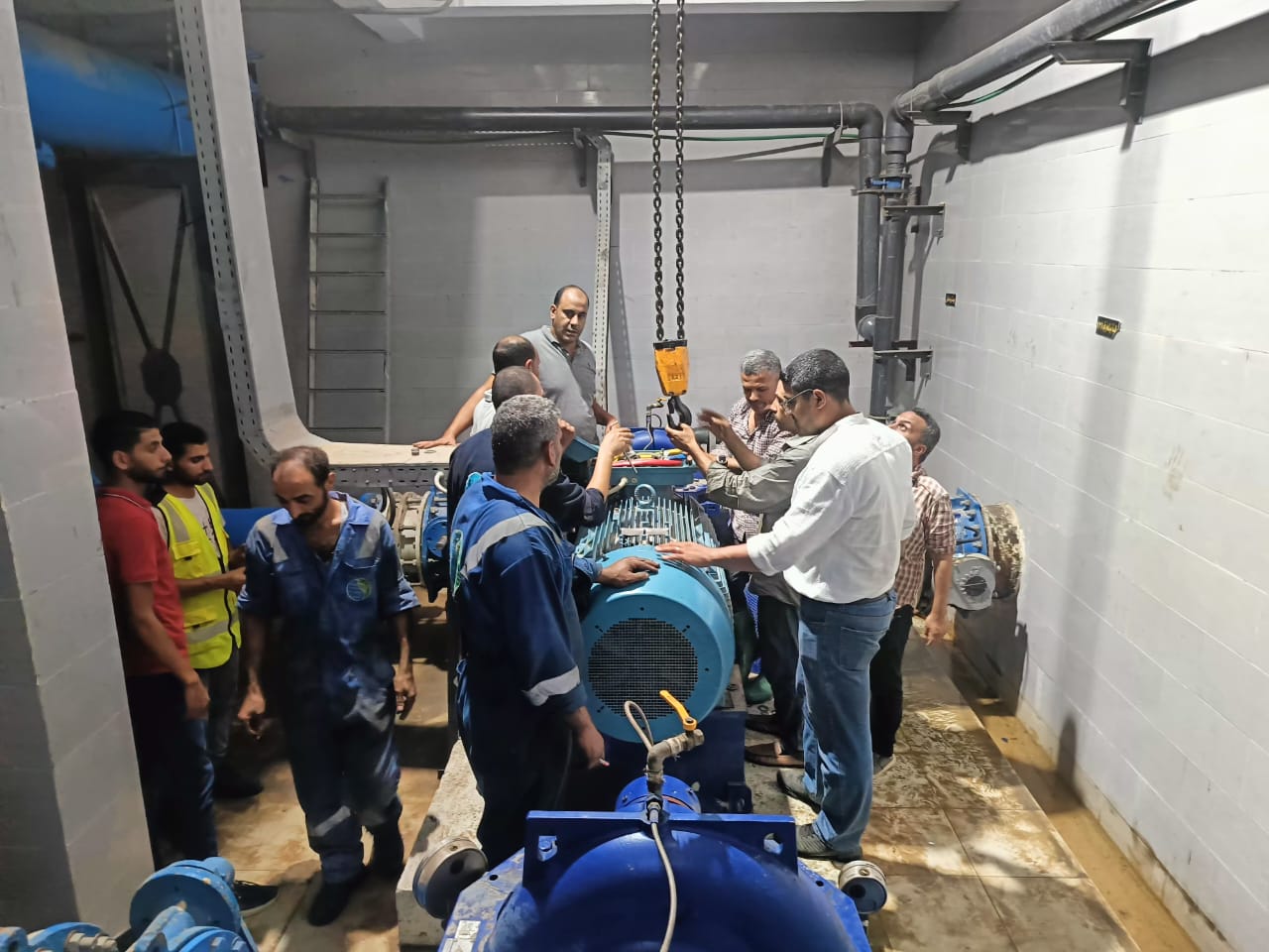 رئيس شركة مياه البحيرة يتفقد محطة مياه الرحمانية الجديدة لمتابعة أعمال الصيانة