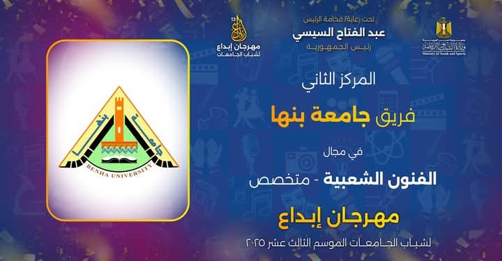 في موسمه الـ 13.. جامعة بنها تحصد عدد من المراكز الأولى فى مهرجان ابداع