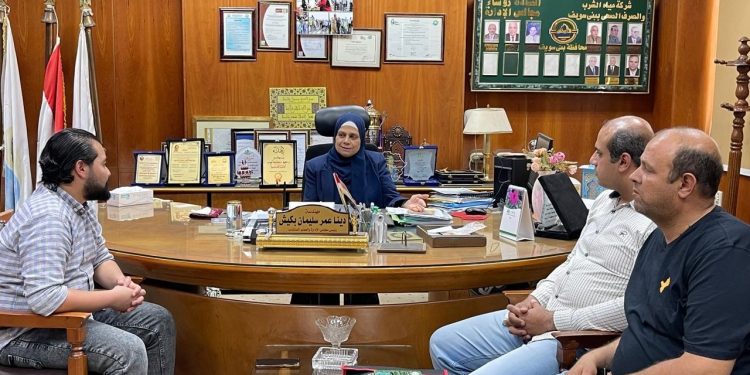 “مياه بنى سويف” تستقبل الجهاز التنظيمي فى إطار جولاته لتفقد محطات الصرف الصحي بالمحافظة