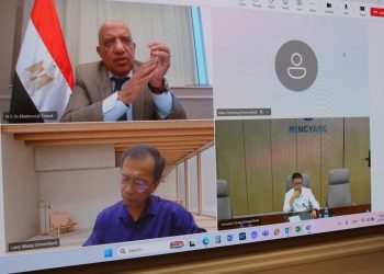 عبر تقنية الفيديو كونفرانس.. وزير الكهرباء يبحث مع مسئولي شركة مينج يانج الصينية التعاون والاستثمار فى مجالات الطاقة المتجددة