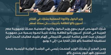  وزير البترول يشارك في افتتاح أسبوع باكو للطاقة بأذربيجان ممثلاً لمصر