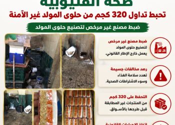 قبل المولد النبوي الشريف.. صحة القليوبية تضبط مصنعًا غير مرخص لتصنيع حلوى المولد وتحبط تداول 320 كجم من المنتجات غير الآمنة بالأسواق