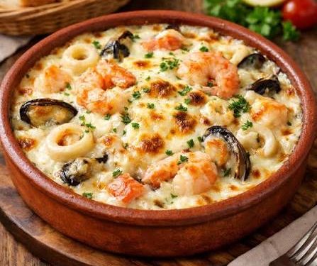 طاجن السي فود بالجبنة